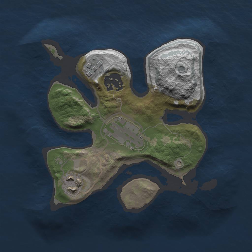 Rust Map: Barren, Size: 2000, Seed: 13825, 6 Monuments