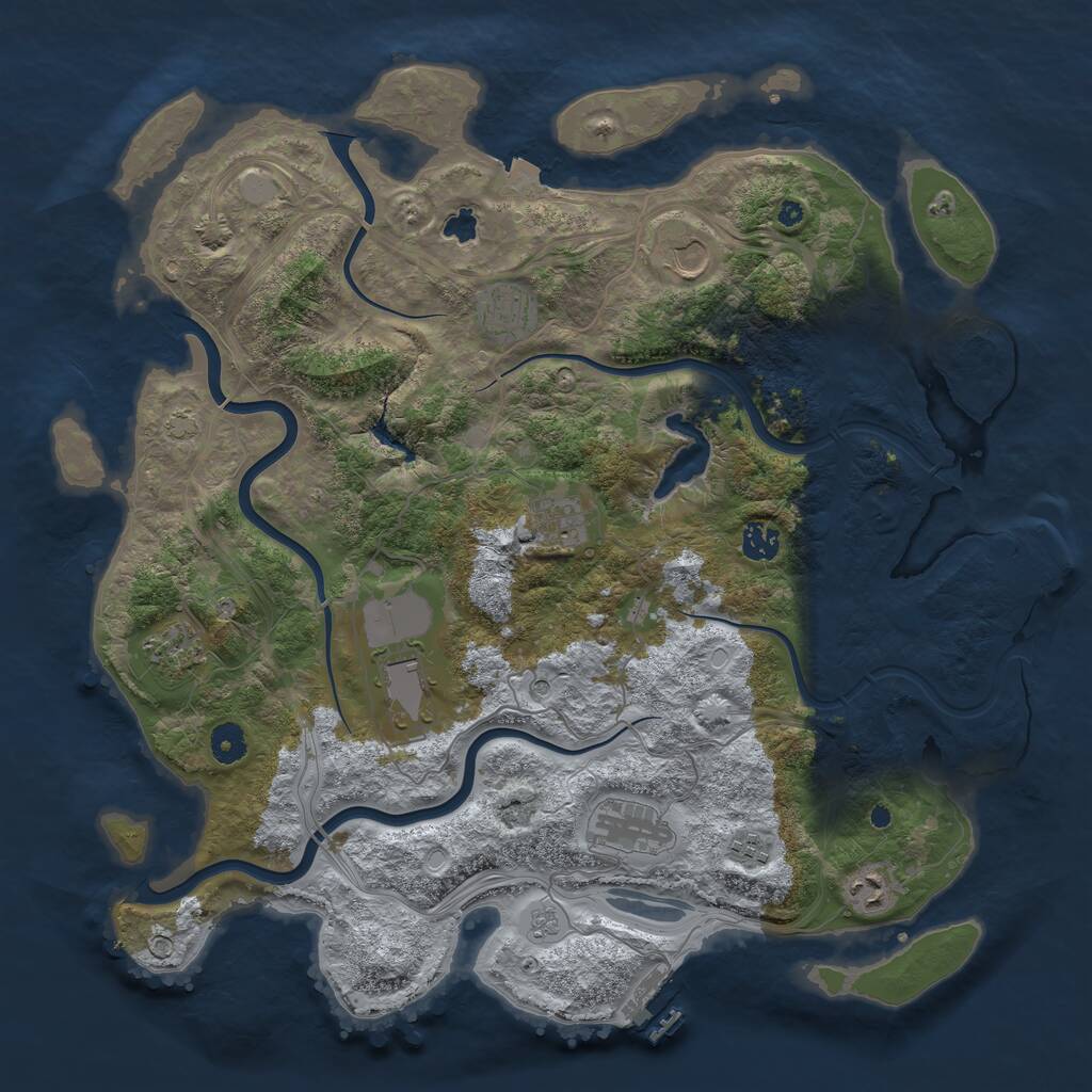 Rust Map: Procedural Map, Size: 4250, Seed: 184074, 15 Monuments