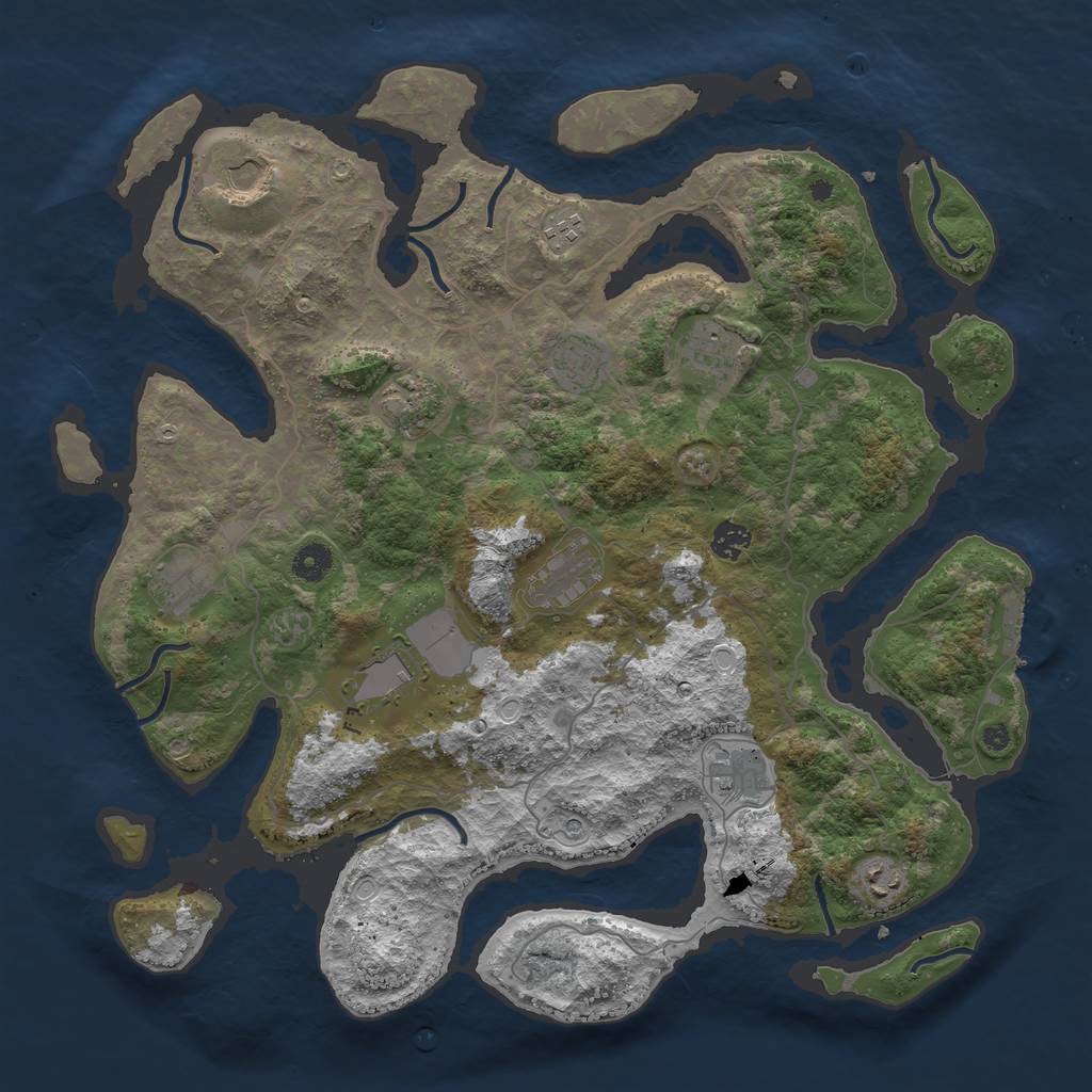 Rust Map: Procedural Map, Size: 4250, Seed: 184074, 21 Monuments