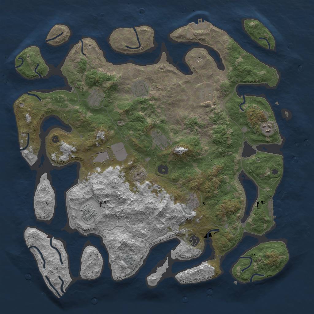 Rust Map: Procedural Map, Size: 4500, Seed: 65592, 21 Monuments