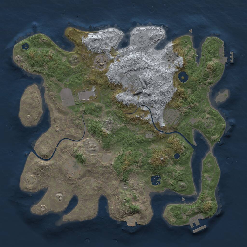 Rust Map: Procedural Map, Size: 3500, Seed: 788425766, 13 Monuments