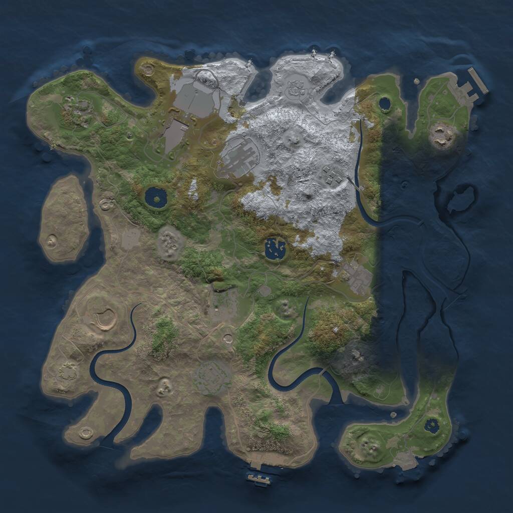 Rust Map: Procedural Map, Size: 3500, Seed: 788425766, 16 Monuments