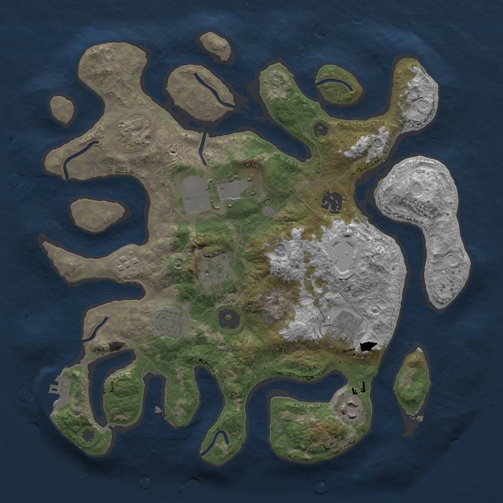 Rust Map: Procedural Map, Size: 3500, Seed: 2021080515, 18 Monuments