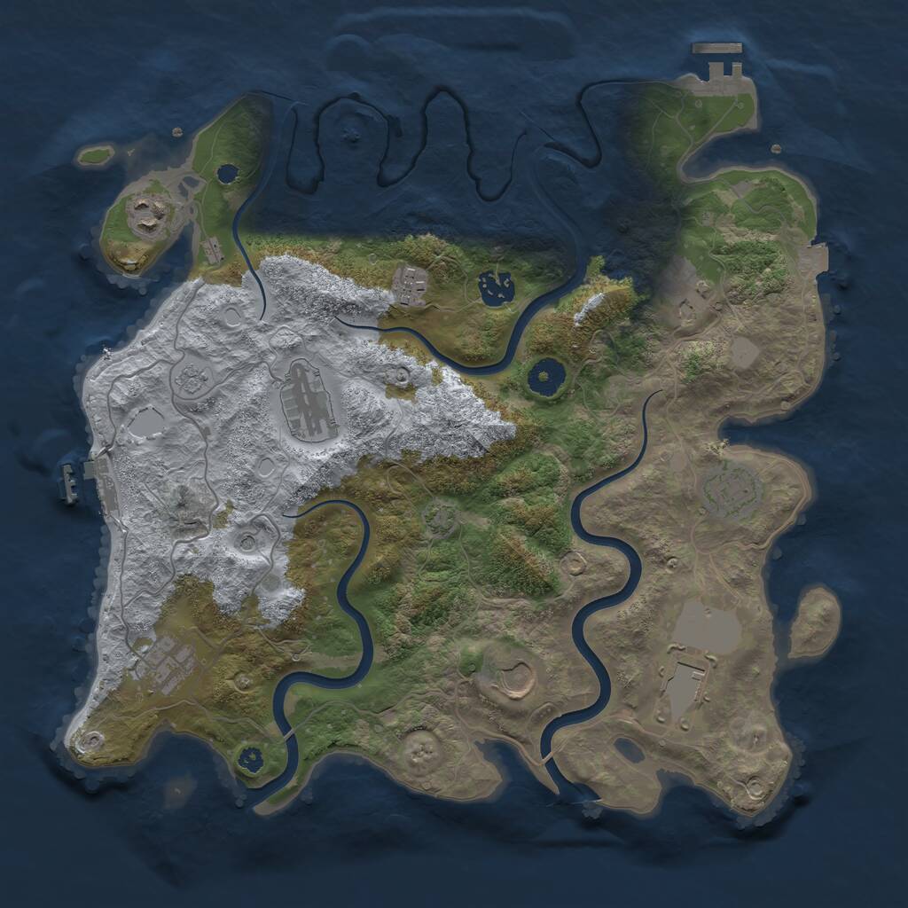 Rust Map: Procedural Map, Size: 3700, Seed: 472270544, 15 Monuments