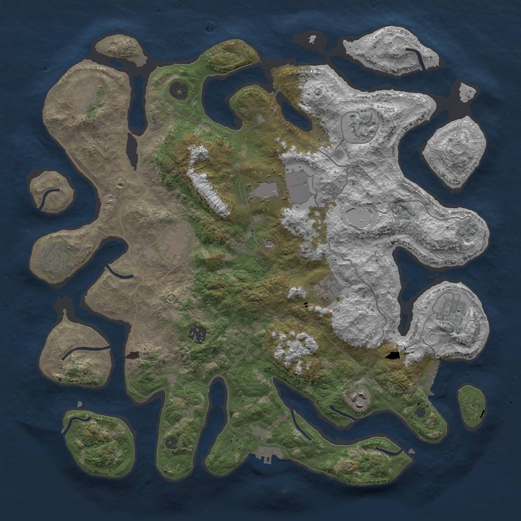 Rust Map: Procedural Map, Size: 4250, Seed: 330139, 21 Monuments