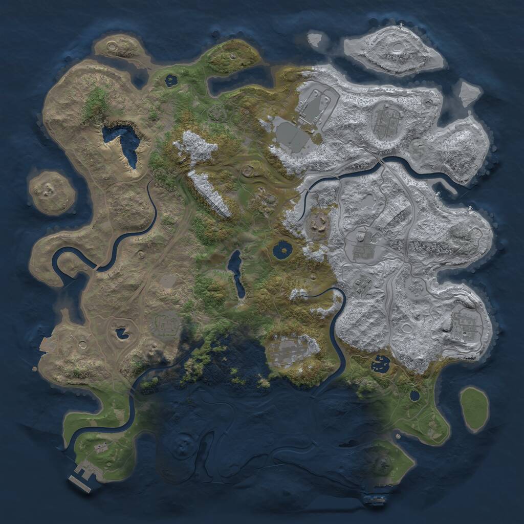 Rust Map: Procedural Map, Size: 4250, Seed: 330139, 16 Monuments