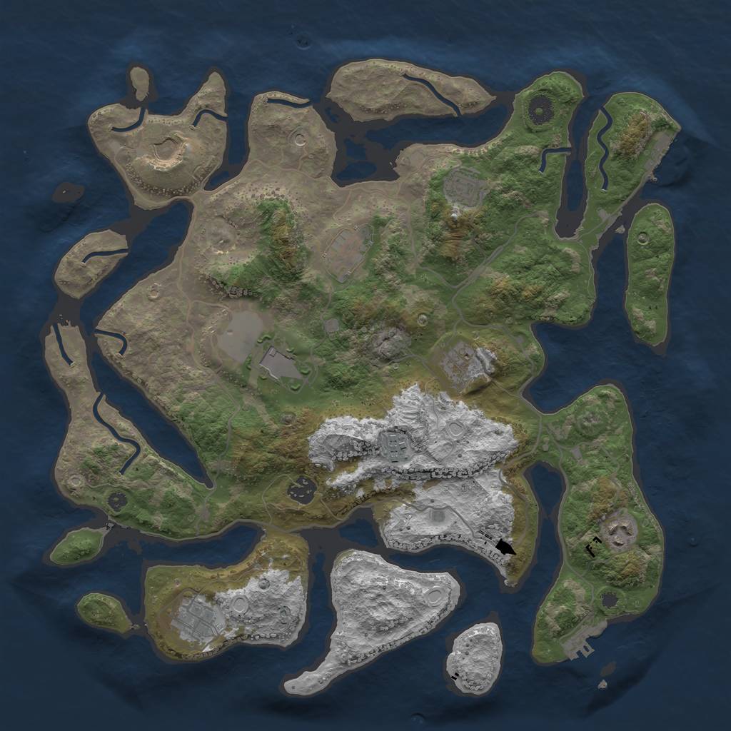 Rust Map: Procedural Map, Size: 4000, Seed: 11081987, 20 Monuments