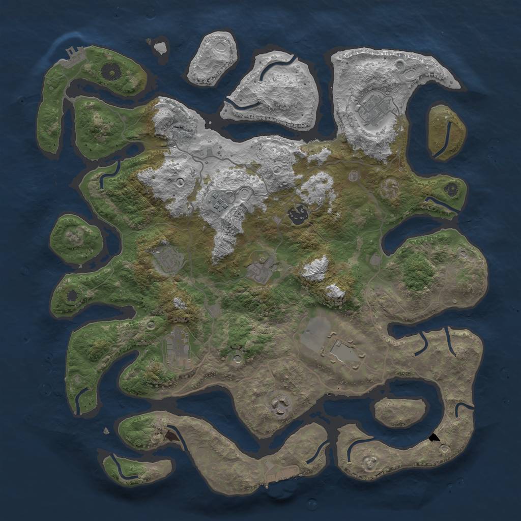 Rust Map: Procedural Map, Size: 4100, Seed: 188556, 19 Monuments