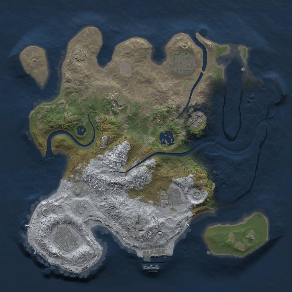 Rust Map: Procedural Map, Size: 2910, Seed: 2147483647, 12 Monuments