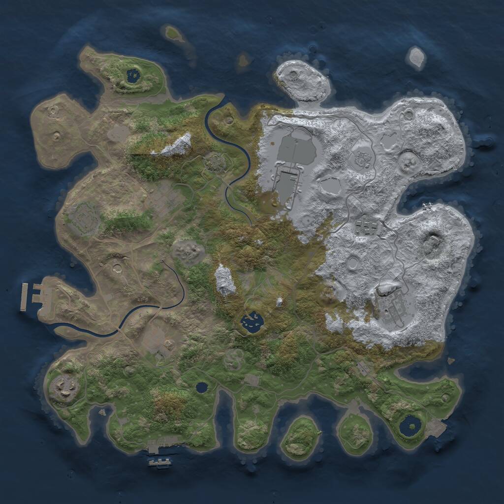 Rust Map: Procedural Map, Size: 3600, Seed: 20210805, 14 Monuments