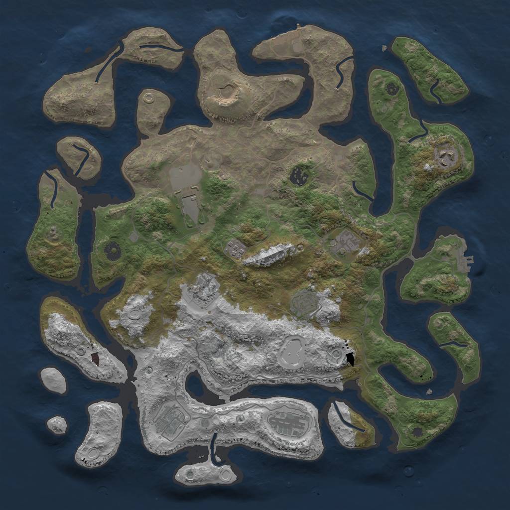 Rust Map: Procedural Map, Size: 4250, Seed: 922542, 21 Monuments