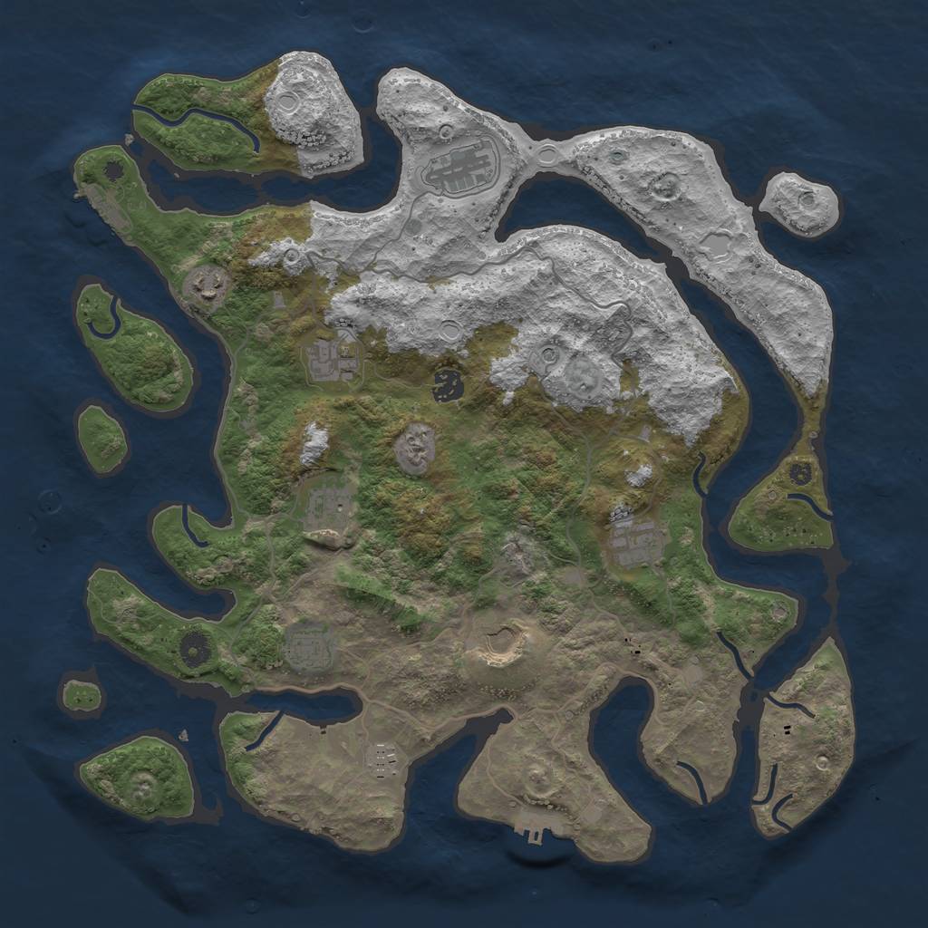 Rust Map: Procedural Map, Size: 4200, Seed: 1364219427, 20 Monuments