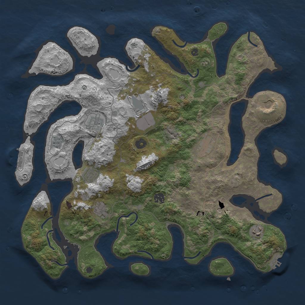 Rust Map: Procedural Map, Size: 4250, Seed: 378954, 20 Monuments