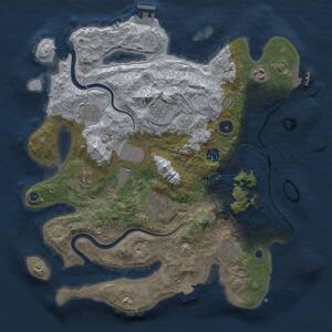 Thumbnail Rust Map: Procedural Map, Size: 3700, Seed: 22, 15 Monuments