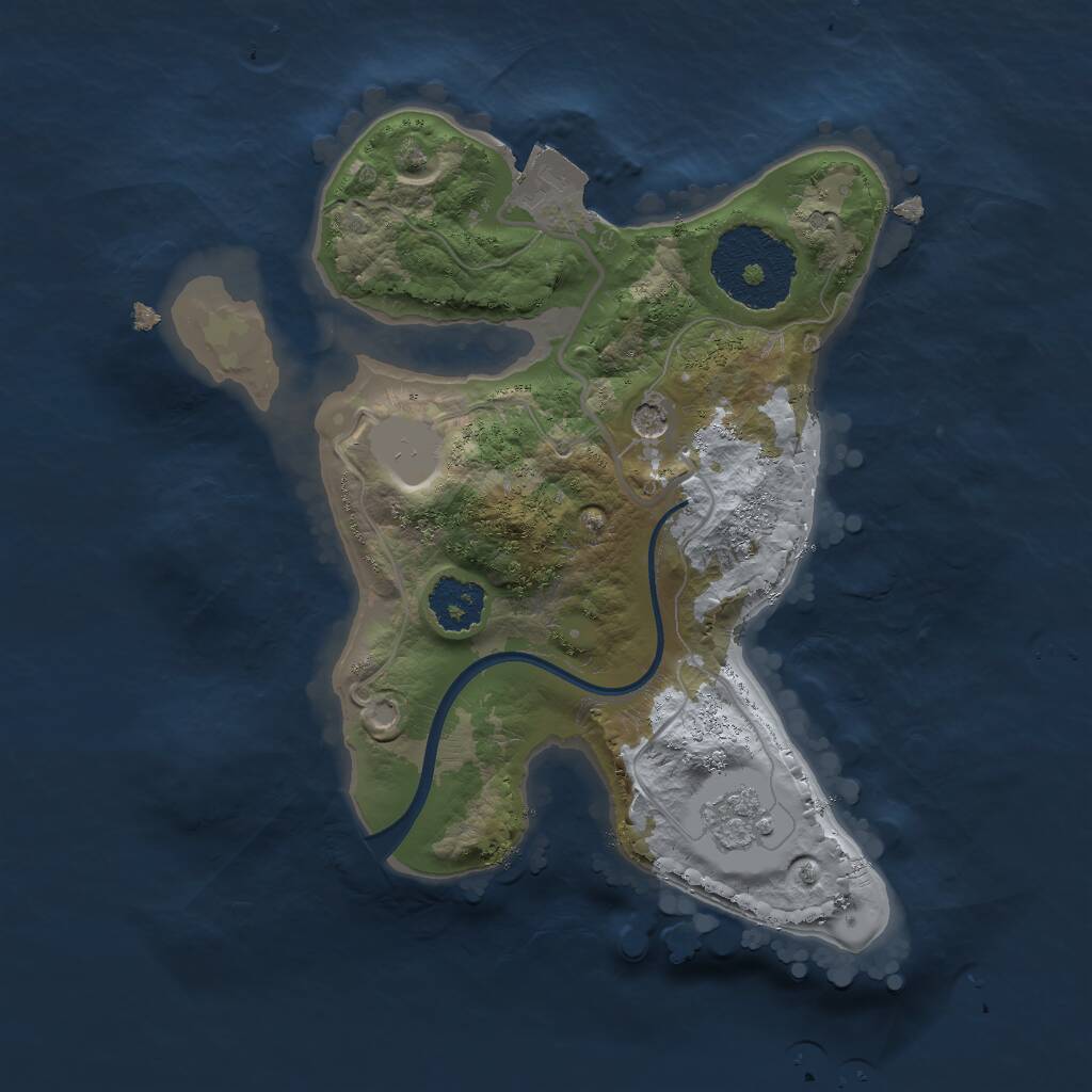 Rust Map: Procedural Map, Size: 2000, Seed: 6786, 3 Monuments