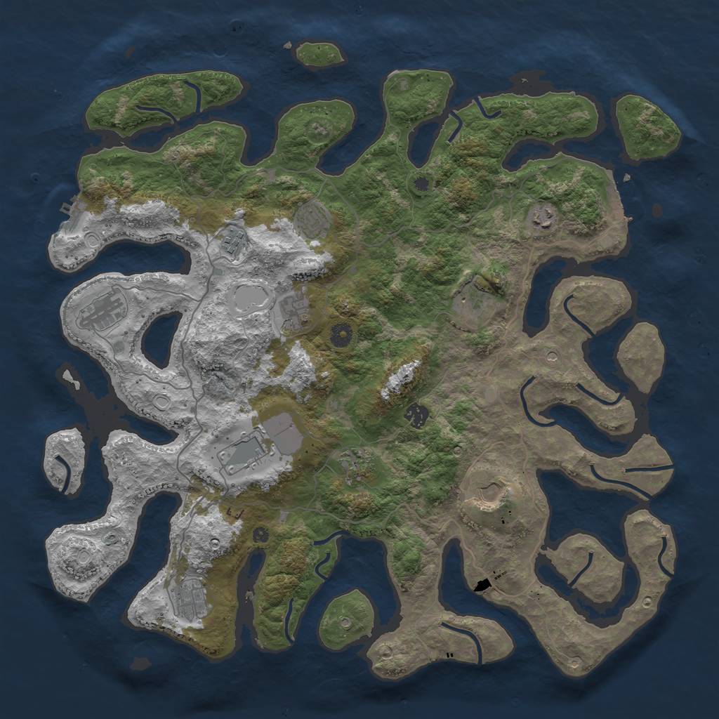 Rust Map: Procedural Map, Size: 4500, Seed: 40424851, 22 Monuments