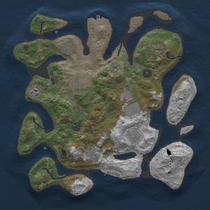 Thumbnail Rust Map: Procedural Map, Size: 3500, Seed: 1915421717, 20 Monuments