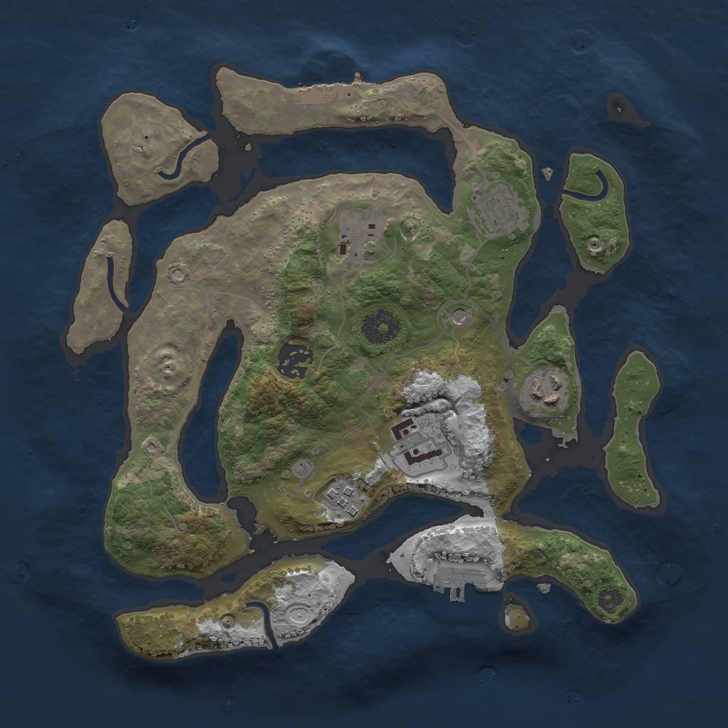 Rust Map: Procedural Map, Size: 3000, Seed: 1148157457, 17 Monuments