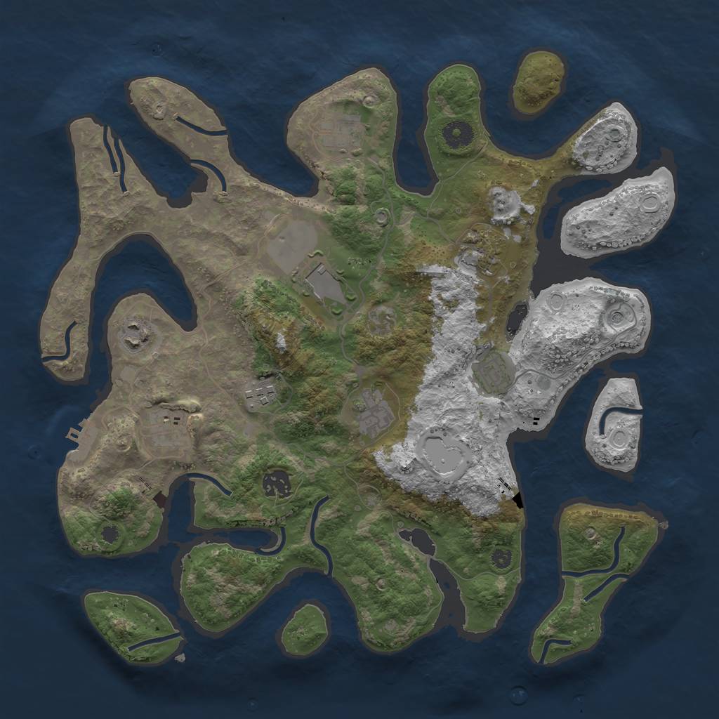 Rust Map: Procedural Map, Size: 3700, Seed: 60821, 19 Monuments