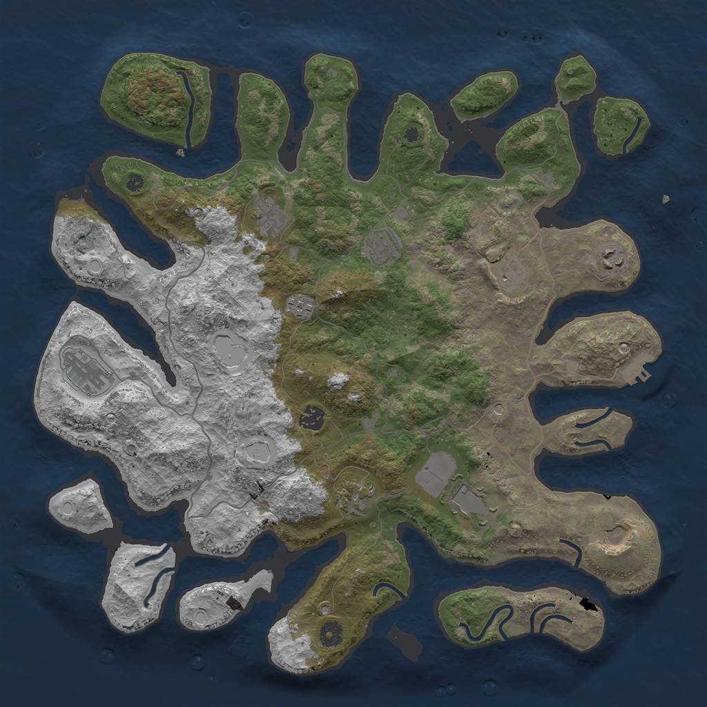 Rust Map: Procedural Map, Size: 4250, Seed: 224218, 20 Monuments