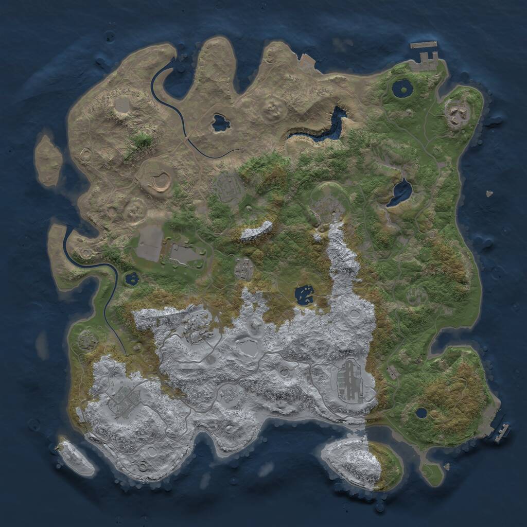 Rust Map: Procedural Map, Size: 4000, Seed: 564566754, 16 Monuments