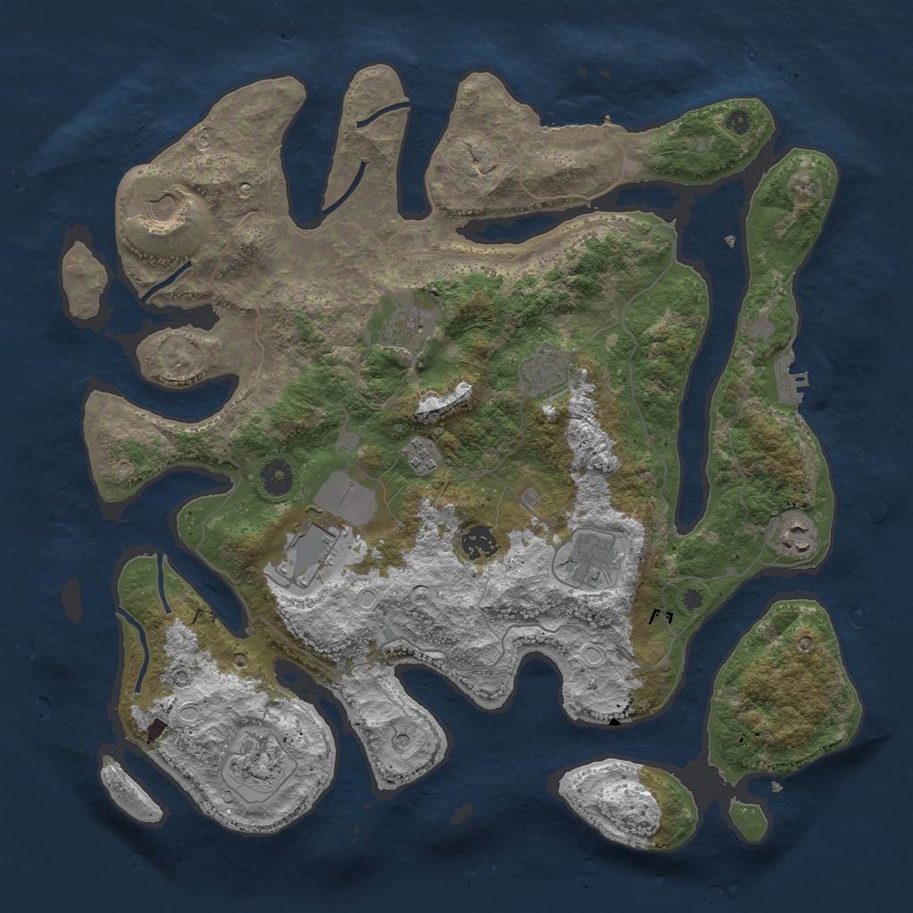 Rust Map: Procedural Map, Size: 4000, Seed: 564566754, 20 Monuments