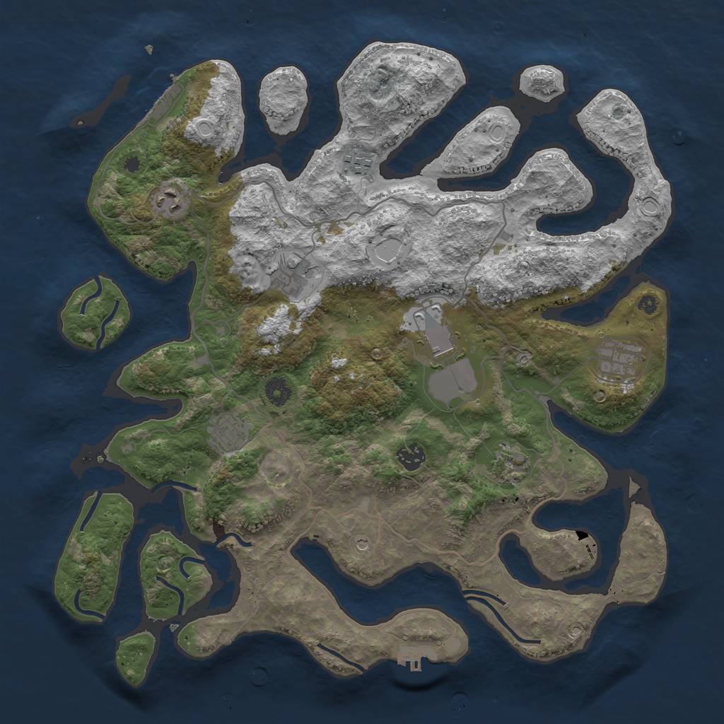 Rust Map: Procedural Map, Size: 4000, Seed: 61588, 19 Monuments