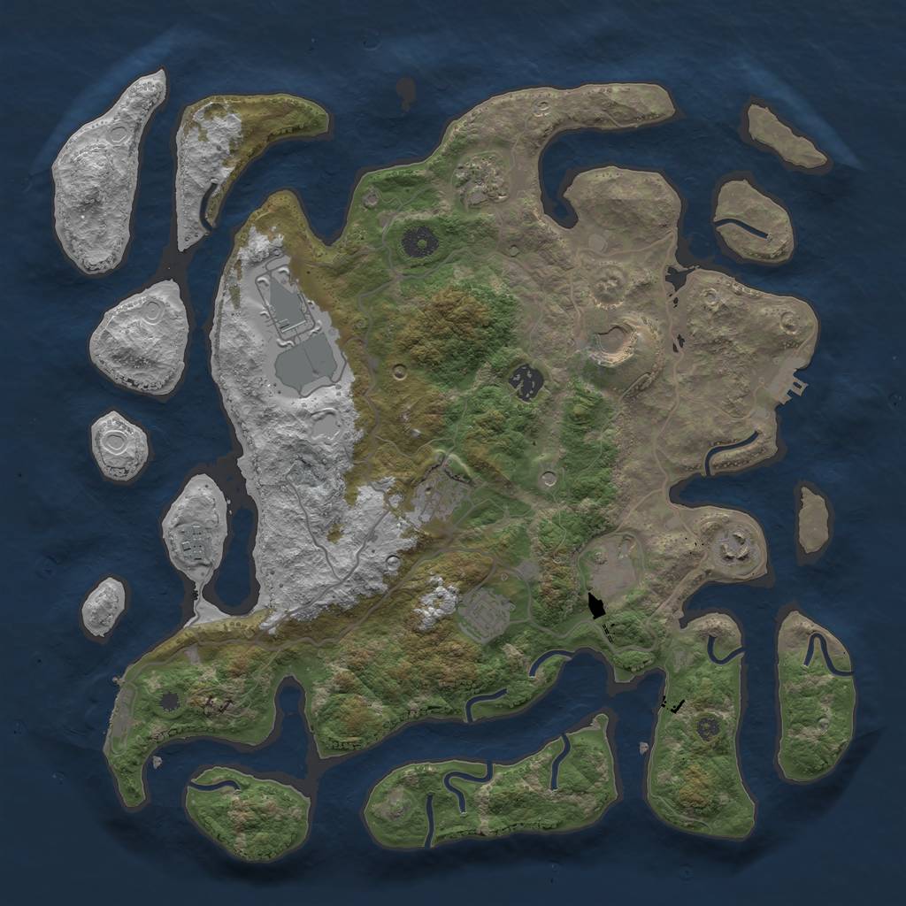 Rust Map: Procedural Map, Size: 4000, Seed: 2423319, 20 Monuments