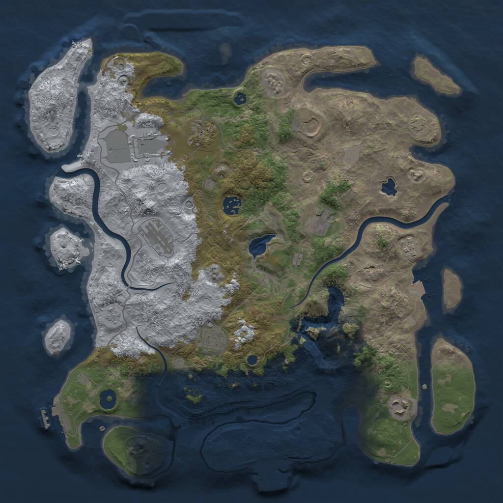 Rust Map: Procedural Map, Size: 4000, Seed: 2423319, 15 Monuments