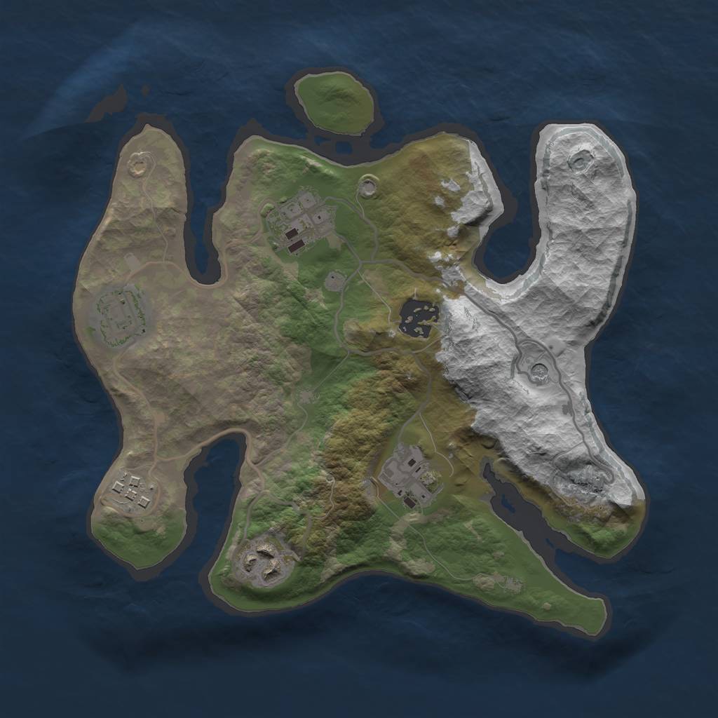 Rust Map: Barren, Size: 2700, Seed: 762501769, 9 Monuments