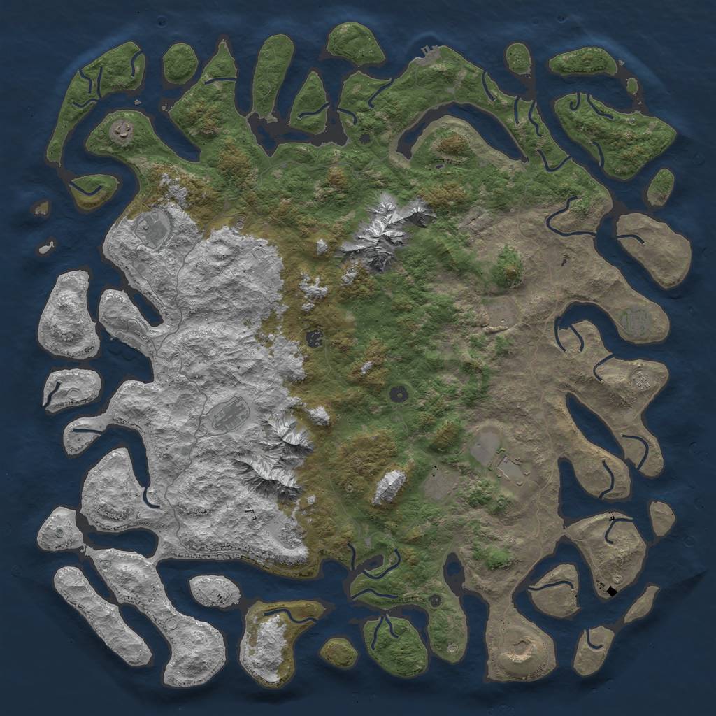 Rust Map: Procedural Map, Size: 6000, Seed: 1240278, 22 Monuments