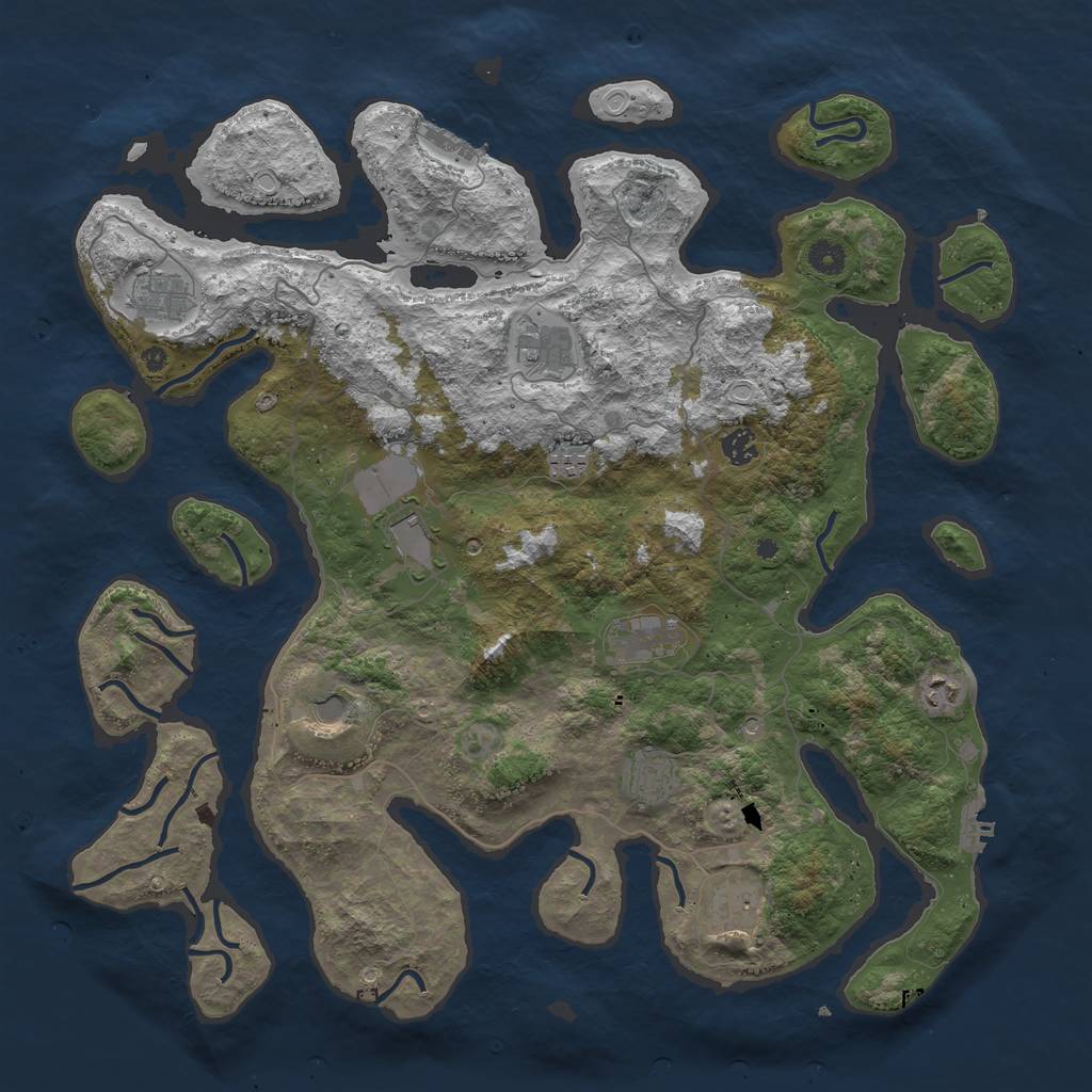 Rust Map: Procedural Map, Size: 4500, Seed: 1894862287, 21 Monuments