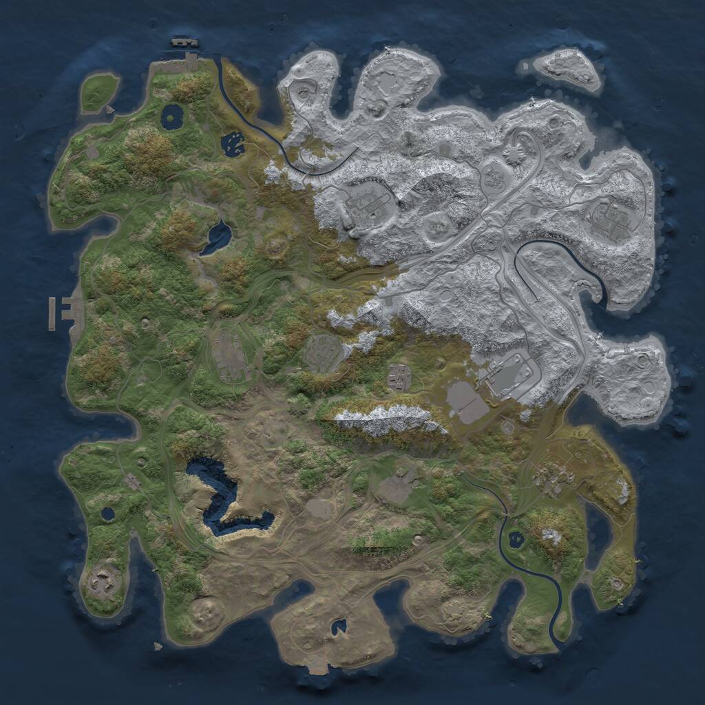 Rust Map: Procedural Map, Size: 4250, Seed: 915177, 16 Monuments