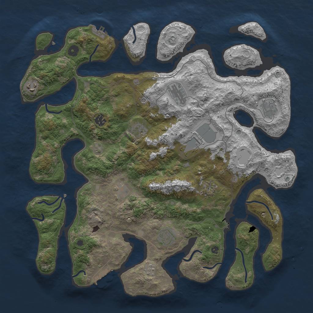 Rust Map: Procedural Map, Size: 4250, Seed: 915177, 21 Monuments