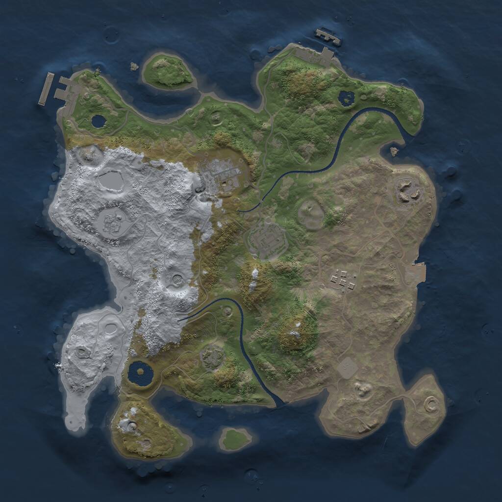 Rust Map: Procedural Map, Size: 3000, Seed: 854573848, 10 Monuments