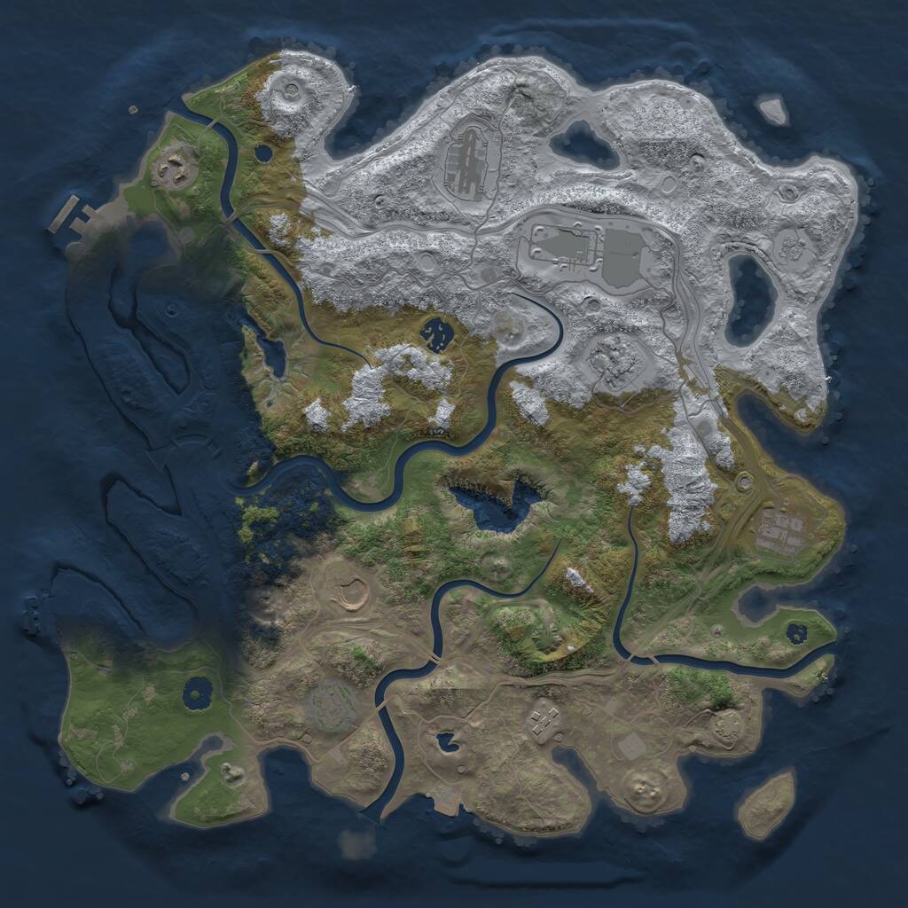 Rust Map: Procedural Map, Size: 4250, Seed: 609869, 15 Monuments