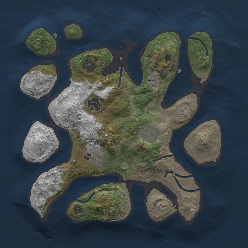 Rust Map: Procedural Map, Size: 2868, Seed: 13924, 12 Monuments