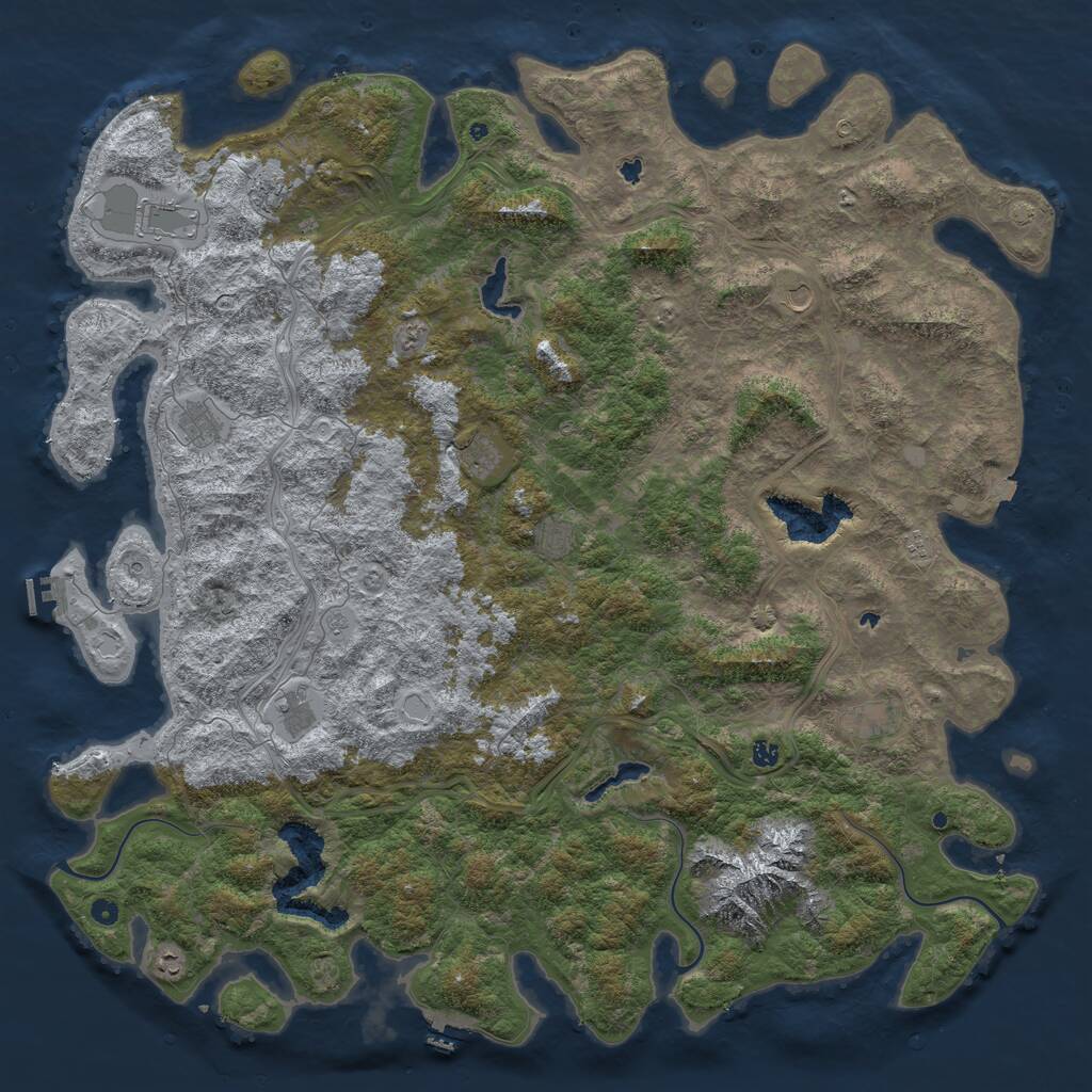 Rust Map: Procedural Map, Size: 6000, Seed: 5017, 17 Monuments