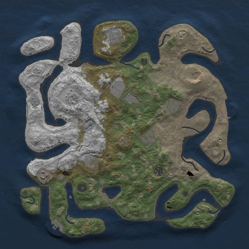 Rust Map: Procedural Map, Size: 4000, Seed: 4685379, 21 Monuments