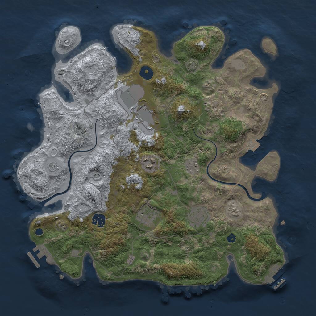 Rust Map: Procedural Map, Size: 3500, Seed: 46260424, 13 Monuments