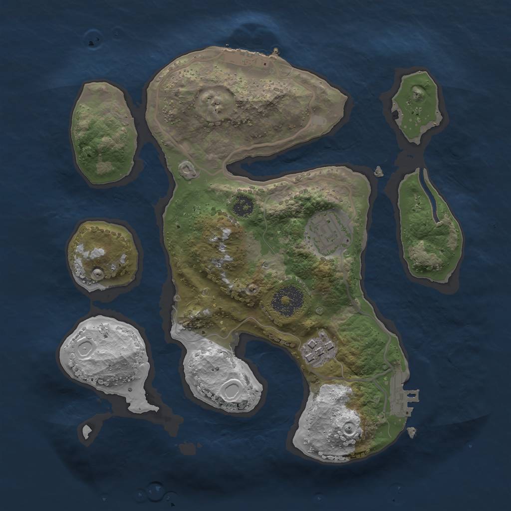 Rust Map: Procedural Map, Size: 2500, Seed: 25924776, 12 Monuments