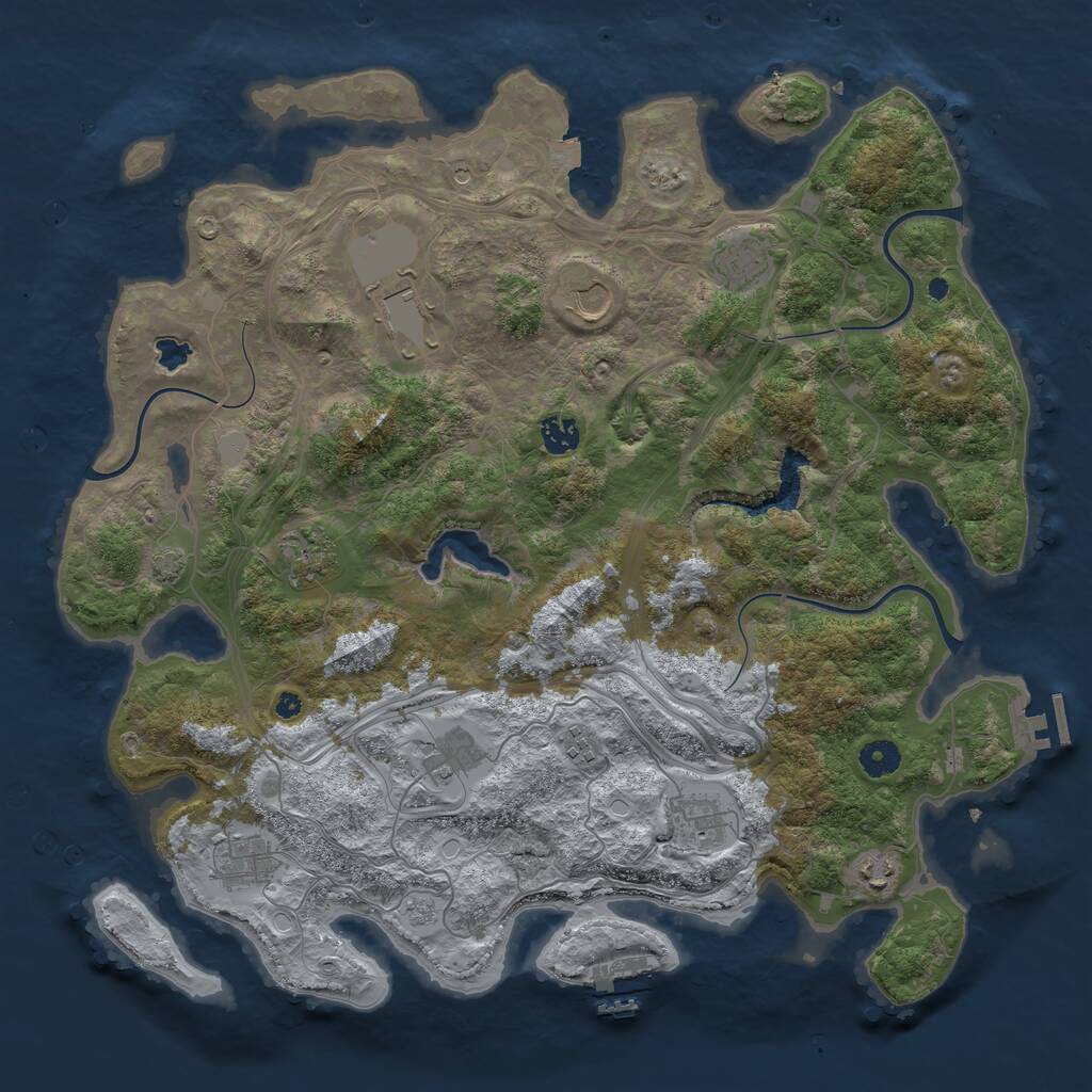 Rust Map: Procedural Map, Size: 4250, Seed: 522666, 16 Monuments