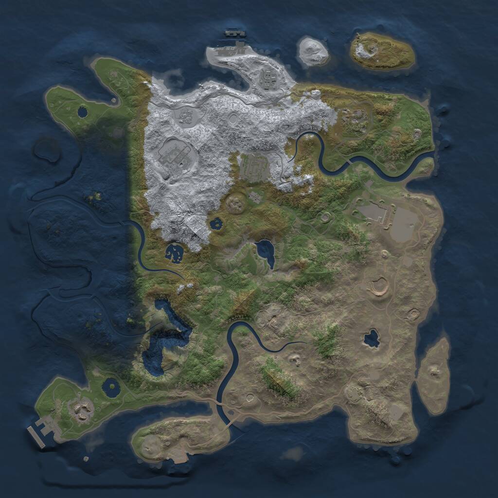Rust Map: Procedural Map, Size: 4000, Seed: 850014, 14 Monuments