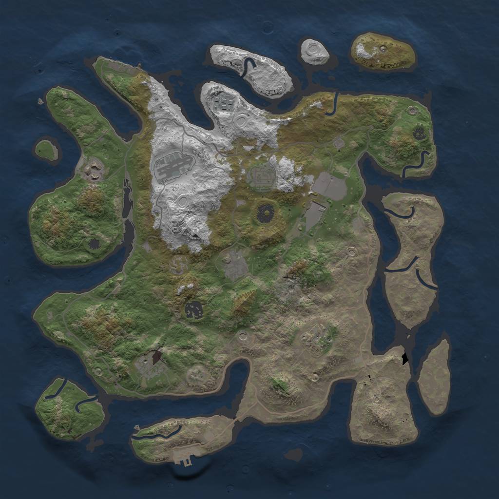 Rust Map: Procedural Map, Size: 4000, Seed: 850014, 20 Monuments