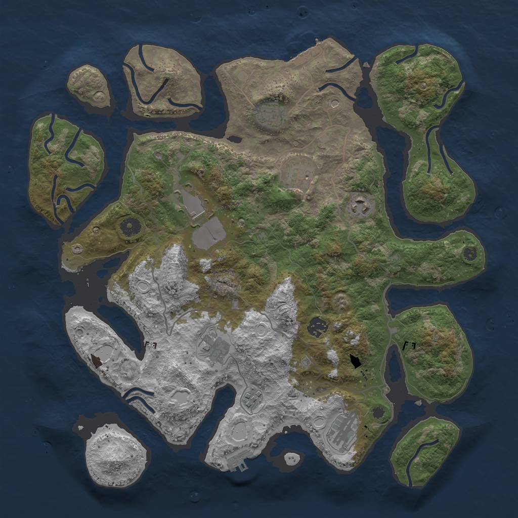 Rust Map: Procedural Map, Size: 4000, Seed: 1580167044, 19 Monuments