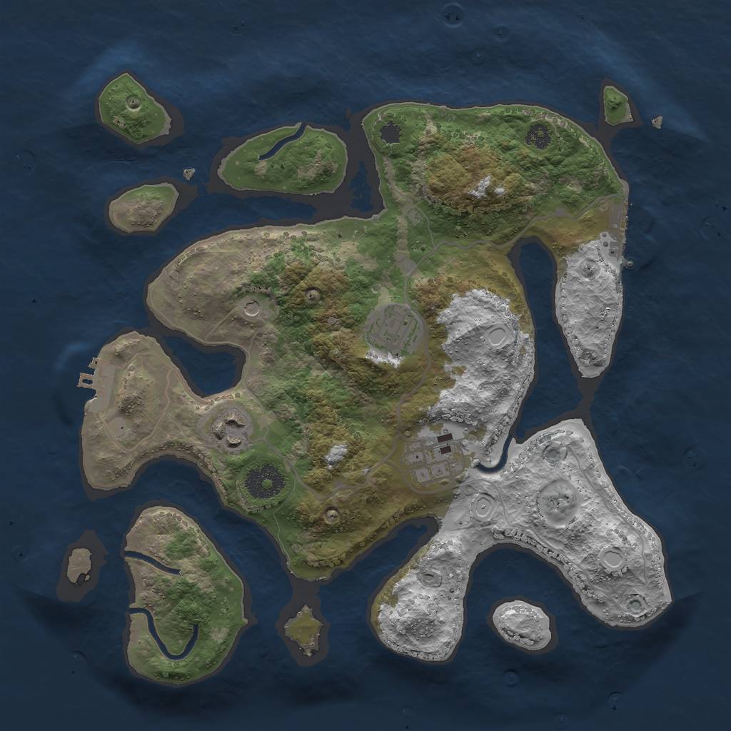 Rust Map: Procedural Map, Size: 3000, Seed: 754016411, 14 Monuments