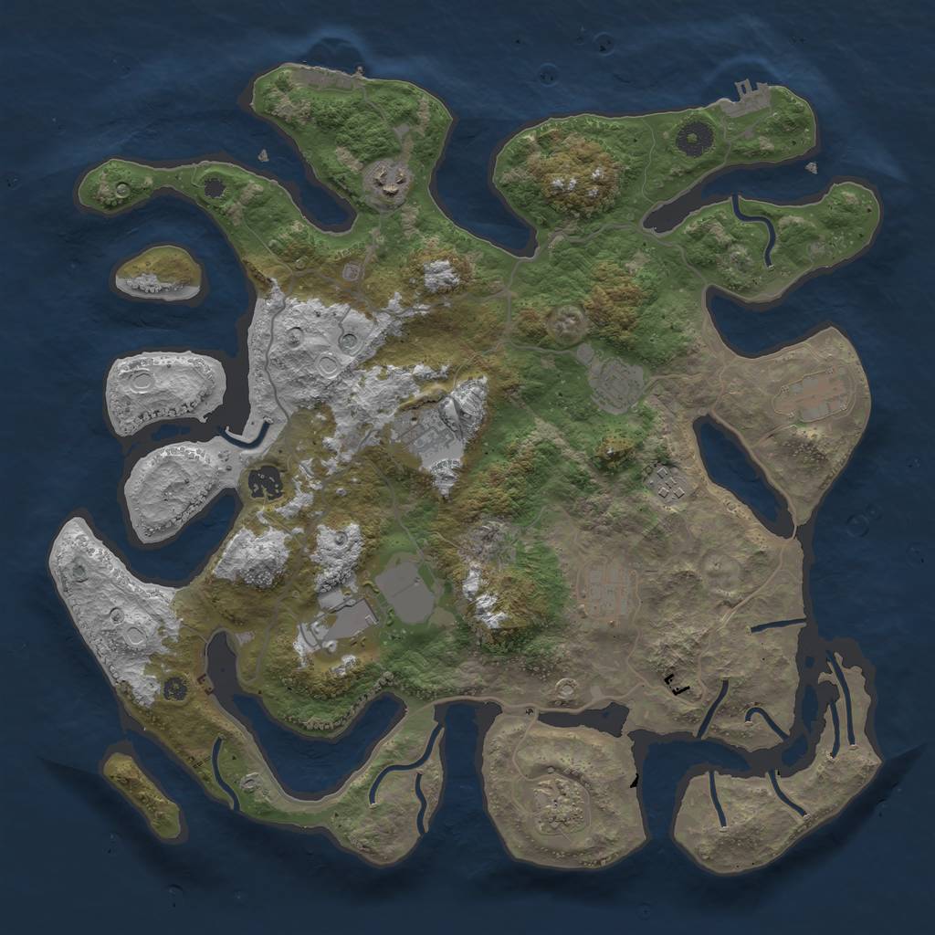 Rust Map: Procedural Map, Size: 4000, Seed: 142245, 20 Monuments