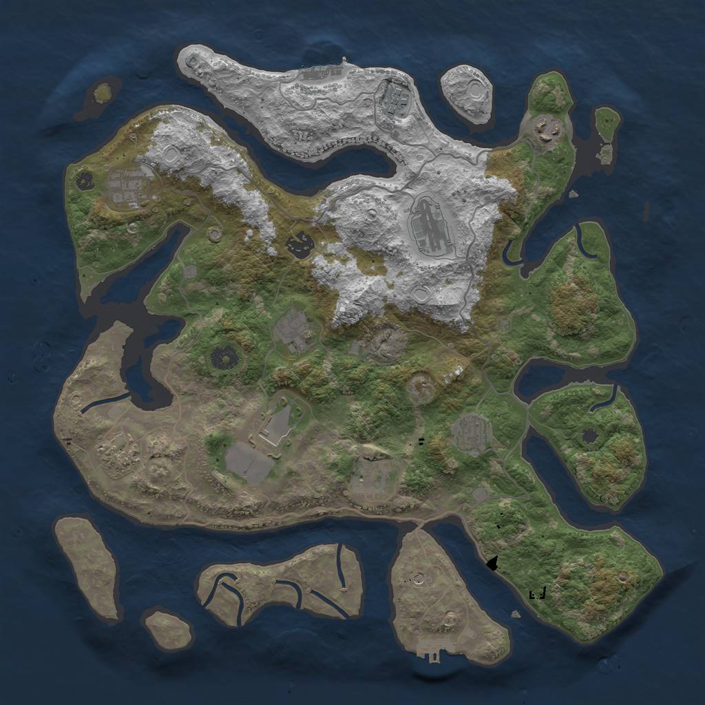 Rust Map: Procedural Map, Size: 4000, Seed: 1777418371, 21 Monuments