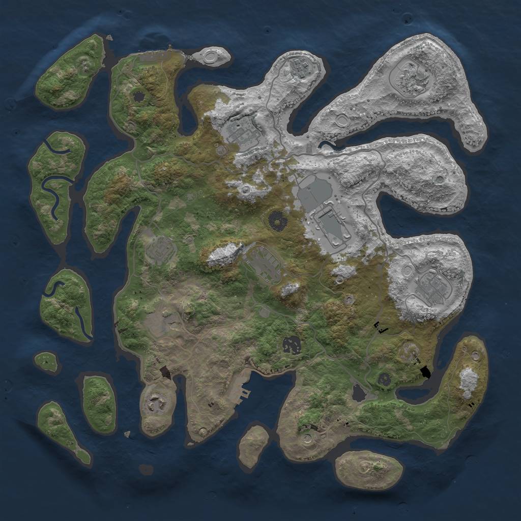 Rust Map: Procedural Map, Size: 4000, Seed: 192520, 21 Monuments