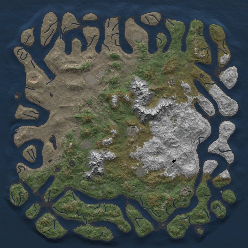 Rust Map: Procedural Map, Size: 6000, Seed: 7984981, 21 Monuments